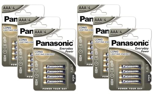 PANASONIC Lot de 6 Blisters de 4 Piles Alcaline Everyday Power Silver LR03 AAA - 1,5V