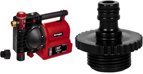 Einhell Hauswasserautomat GE-AW 1042 FS & Einhell Adapter 33,3 mm AG (Pumpen-Zubehör, passend für 33,3 mm / 1 Zoll Pumpen-Innengewinde, zum Anschluss eines Gartenschlauchs)