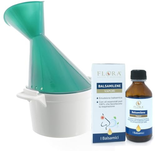 Flora - PACCHETTO FUMENTI BALSAMILENE - 1 Inalatore per Fumenti e Suffumigi + Balsamilene Emulsione Vapori balsamici 100 ml + in OMAGGIO 2 Tisane Funzionali Viropa