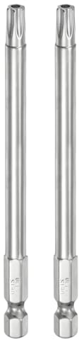 QUARKZMAN T30 Bit Torx di Sicurezza 1/4 Gambo Esagonale 4 Lungo 2pz | S2 Magnetica Antimanomissione Star Bits Cacciavite Testa Torx con Foro per Rimuovere Viti Fissaggio