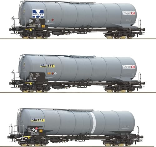 6600091 H0 3er Set Kesselwagen Zacns, Millet, Ep.VI