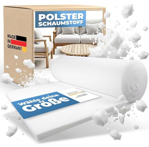 saarschaum Schaumstoff Polster Zuschnitt – Anpassbarer RG 35/55 Polsterschaumstoff – Optimal für Sitze, Sofas & DIY-Projekte - 120 x 80 x 12 cm
