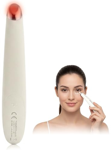 Massaggiatore Occhi Elettrico, Massaggiatore Contorno Occhi con Calore 40°C e Vibrazione 9500rpm per Borse, Occhiaie e Rughe, Design Penna Portatile Touch, per Donna