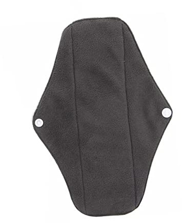 FRCOLOR Schwarze Bambuskohle Damenbinden Waschbar Wiederverwendbar Bambusfasergewebe für Menstruation und Nacht Servietten