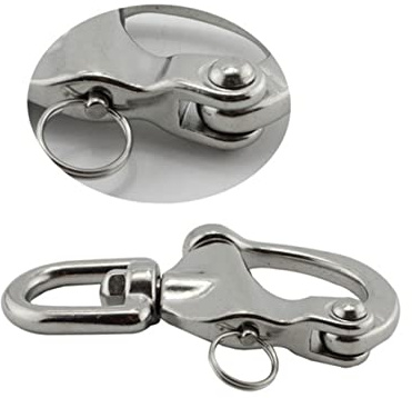 LIFKOME Grilletes De Acero Inoxidable Con Anilla d Grilletes De Aparejo Para Actividades Al Aire Gancho Grande De Presión Para Uso Parachoques y Cadenas