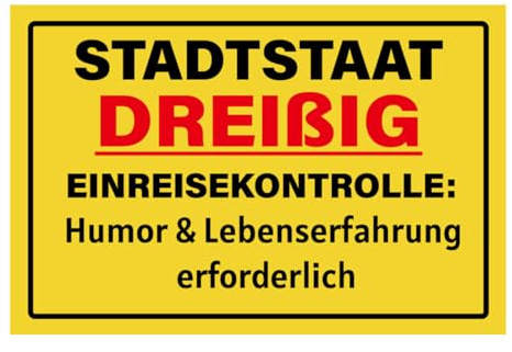 30 Geburtstag Deko,Stadtstaat Dreißig - 30 x 20 cm Schild Geburtstagsdeko,Scherzartikel für Geburtstagsgeschenk,Geschenke zum 30 Geburtstag Mann,Frau