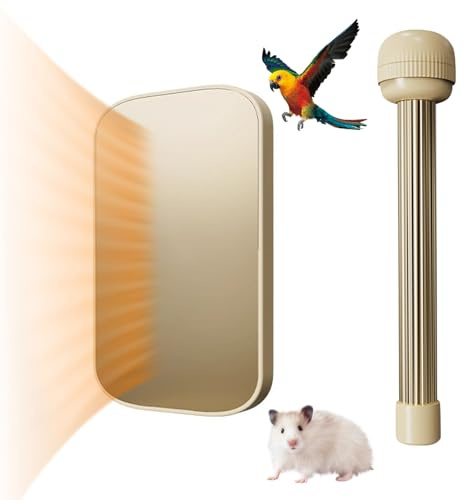 Vartegas Vogelkäfig Heizung Wärmelampe Vogellampe Sichere Heizplatte mit Thermostat Beheizte Vogelstange für Wellensittich Kanarien Papageien im Winter (C)