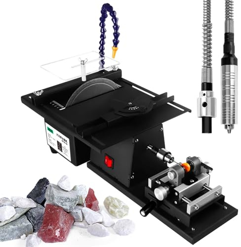 Mini Table Saw for DIY Jewelry Making, Lapidary Polishing, and Woodworking, High-Speed 10000r/Min with Flexible Shaft and Large Work Surface