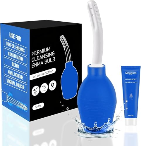 Analdusche für Analverkehr Analspülung Intimdusche - für Frau & Mann mit 310 ml, Analdusche Set zur Sanften Darmreinigung, Podusche für Frau Inkl. Wasserlöslichem Gleitgel 25 g, Blau