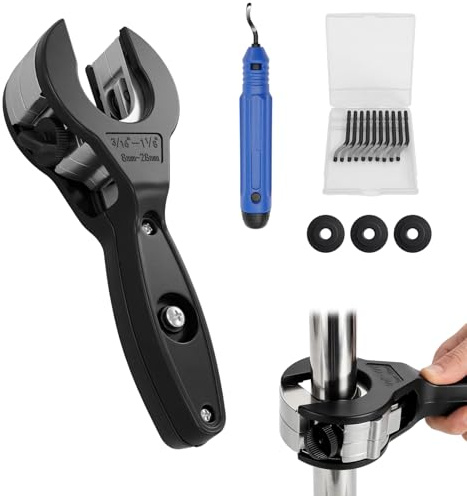 Ftrule Rohrabschneider Ratsche Set, Ratsche Rohrabschneider Edelstahl Set, Rohrschneider 8-29mm Pipe Cutter, mit 3 Ersatz Schneidrad+Entgratwerkzeugen, für Kunststoff Aluminium