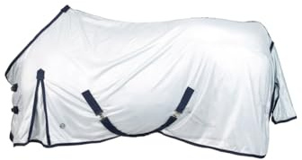4Horses Fliegendecke Favorit, leichte Pferdedecke mit Insektenschutz, UV-Schutz, Mesh-Material und Gehfalte