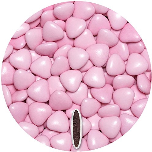 EinsSein 0,5kg Schokoherzen Dragees medium rosa glanz Gastgeschenke Hochzeit, Taufe, Kommunion, Kindergeburtstag | Schokodragees, Dragees in Herzform bzw. Schokolinsen als Ersatz für Hochzeitsmandeln