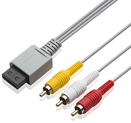 TENINYU - Cavo AV per Wii Wii U, 3 m, in composito 3 RCA placcato oro, cavo principale 480p, compatibile Wii/Wii U TV HDTV Display