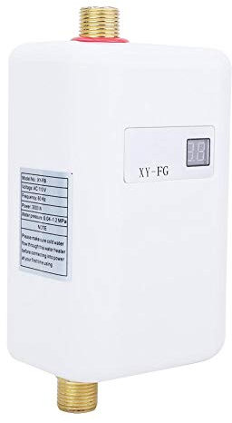 Scaldacqua istantaneo, scaldabagno elettrico istantaneo senza serbatoio 3800W Scaldabagno intelligente Display digitale LCD per doccia del bagno di casa(Spina UE 220V)