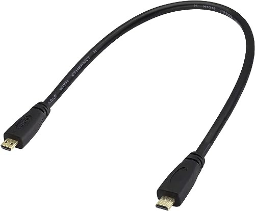 zdyCGTime Cable Macho 4k de Micro a Micro HDMI de Alta Velocidad, Cable de Video Micro HDMI Tipo D a HDMI,conecte teléfonos Inteligentes, tabletas, cámaras y Otros Dispositivos.(M/M 30cm)