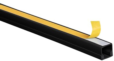 KOMIB Kabelkanal/Kabelkanäle - Verschiedene Größe - Schwarz - Selbstklebend - Je Stange 1M (20m, 10 x 10 mm)