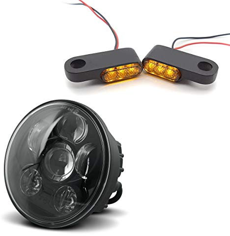 LED Scheinwerfer Set für Harley Dyna Super Glide/Sport + Lenkerblinker