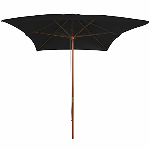 Gecheer Ombrellone Parasole a Sbalzo,Ombrellone Decentrato,Ombrellone da Giardino,Ombrellone da Esterno,Ombrellone da Piscina e Spiaggia,Ombrellone da Esterni con Palo in Legno 200x300 cm Nero