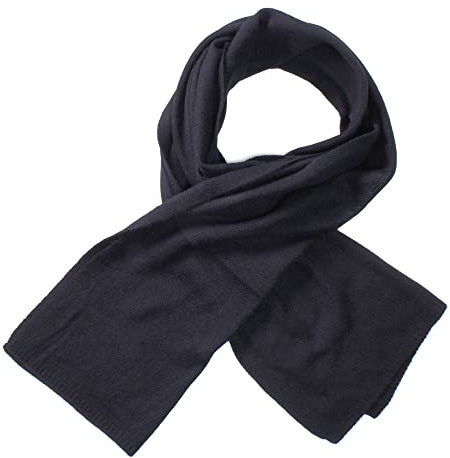 Tumelo Schal Damen & Herren, edler 100% Kaschmirschal, Unisex, warmer Strickschal, weicher Wollschal - Schwarz