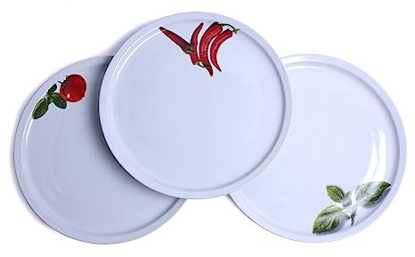 Hit 27020531 - Plato para Pizza (6 Piezas, 30 cm de diámetro), Color Blanco