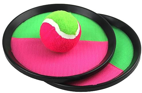 2 Pcs Klettballspiel Catch Ball Set,Klettballspiel Für Kinder Klettballspiel Mit 2 Klett Ball Paddle Und 1 Klettball Für Wasserdicht Outdoor Gartenspiele Spielzeug Kinder