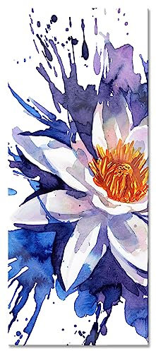 Pixxprint Glasbild Panorama, Wandbild aus Echtglas, Gemälde einer Seerose Kunst, 100x40 cm, inkl. Aufhängung und Abstandshalter