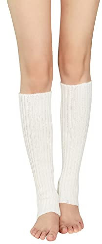 Century Star Stulpen Damen Leg Warmers Stulpen Pink Stulpen Schwarz Stulpen für Damen Oktoberfest Beinwärmer Beinstulpen Halloween Lange Winter Beinwärmer Gestrickt Verdicken Beinstulpen Böhmen Weiß