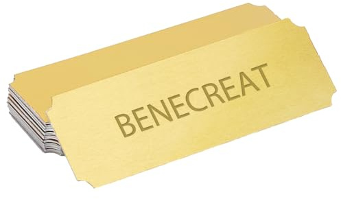 BENECREAT 50 Uds. Etiquetas En Blanco de Aluminio, Placa de Metal de Montaje Grabada Con Láser, Hoja Rectangular Dorada Para Collar, Pulsera, 7.5x2.5cm