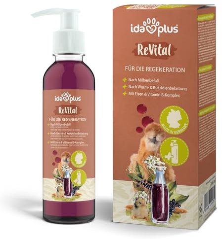 Ida Plus ReVital 200ml – zur Fütterung nach Anti Milben & Wurmkur Behandlung – optimale Regeneration nach Milben-, Wurm- & Kokzidienbefall bei Hühnern & Geflügel – mit Eisen & Vitamin B-Komplex