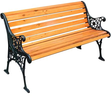 NRNQMTFZ Gartenbank Parkbank mit Armlehnen & Rückenlehne,Sitzbank Eisenbank für Garten Terrasse Hof,Holzbank,für Terrasse, Park, Terrasse, Balkon