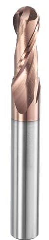 HARFINGTON Ball Nose End Mill 2 Flute 9/32 Diameter 5/16 Shank Tungsten Carbide TiAlN Coated Spiral CNC Router Bits 3/4 Cutting Length Single End Ball for Carving Engraving Grinding