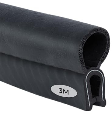 SDLDEER Auto Türdichtung, 3 Meter Universelle Gummidichtung, Auto Kofferraumdichtung Dichtungsprofil für Autos Wohnmobile, LKWs