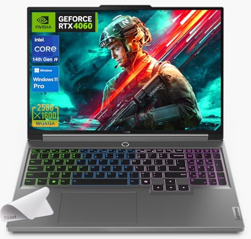 Lenovo Legion - Computer portatile da gioco 2024, display WQXGA (2560 x 1600), Intel Core i9-14900HX di 14a generazione, GeForce RTX 4060, Wi-Fi 6E, tastiera retroilluminata RGB con tappetino per