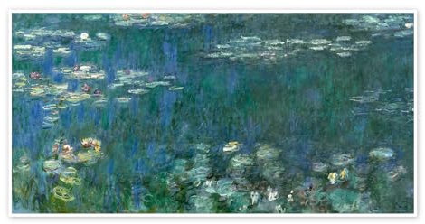 Seerosen, grüne Reflexionen 1 Poster von Claude Monet 180 x 90 cm Grün Wandbilder Wanddeko