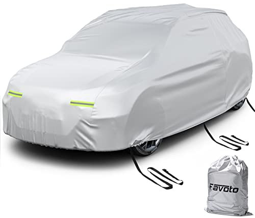 Favoto SUV Car Cover Waterproof - Custom Fit for Nissan Qashqai (2014-2024) All Weather for Automobiles Outdoor with Reflective Stripe Snow Sun Dust UV Protection Full Exterior Cover