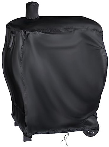 BBQ Barbecue Cover, 420D Charcoal Portable Waterproof Oxford Fabric Cloth Heavy Duty UV Protected for Garden Party Cooking(XL Smoker Cover)