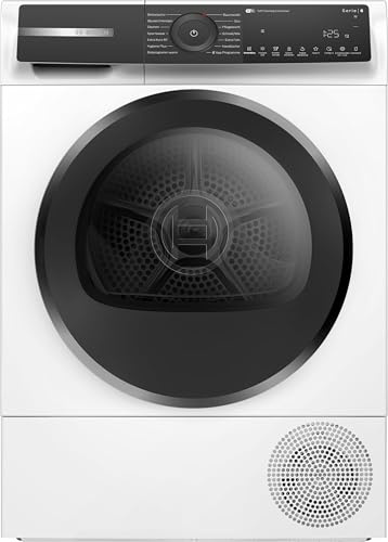 Bosch WQH245B40 Serie 6, Smarter Wärmepumpentrockner 9 kg, Selbsreinigender Kondensator, optimaler Trocknungsgrad mit Auto Dry, Halbe Beladung, Gewebeschonendes Trocknen, Trommelinnenbeleuchtung, Weiß