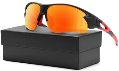 DIUWEU Polarized Cycling Glasses,Safety Goggles UV400 Protection,Running Fishing Driving Hiking Ski Bike Glasses, Sports Sunglasses Revo Tac Outdoor Include 6 Colors for Men Women Youth