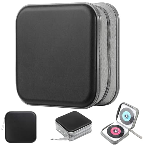 Sac de Rangement pour CD, Boîtier pour DVD en Plastique Rigide, Sac de Rangement en Plastique pour CD Disc, Sac de Rangement de Disques pour 40 Disques, Sac de Rangement de CD pour la Voiture