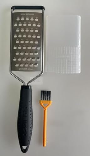 Deiss PRO Coarse Grater & Hand Held Cheese Grater - Sharp Stainless Steel Blades, Non-Slip Handle, Small Cheese Grater for Kitchen, Shredder, Dishwasher Safe