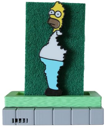 Quibblix Homer Simpson Bush Meme Sponge Holder Funny Kitchen Accessories Unique Gift for Simpsons Fans 3D Printing Plastic Green