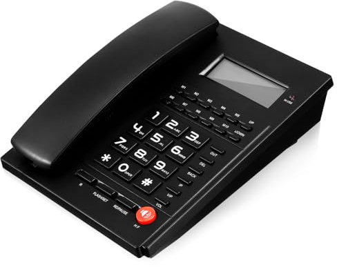 SHINEOFI Telefono di Casa con Display ID Controllo del Volume Comodi Pulsanti Grandi Telefono da Ufficio Cablato per Anziani