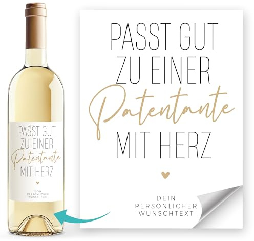 SpecialMe® Weinetiketten Weinflaschenetiketten personalisiert Passt gut zu Wunschtext Flaschenetiketten selbstklebend Wein Geschenk Weiss unisize