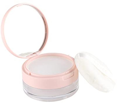 KAILIKETIY 1satz Runder Spiegel-puderbehälter Mit Elastischem Netz Kosmetik Box Für Lose Puder Anti-auslauf Design Für Unterwegs Inklusive Puderquaste Hautfreundliches Material