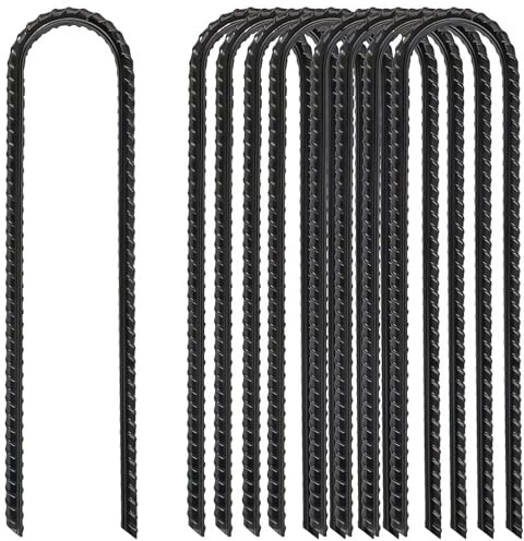 Kezidhp 8pcs Sardines de Fixation en Acier Galvanisé 30cm - Piquets de Tente Sol en U Robustes avec Crochets pour Camping, Trampoline, Balançoire, Tonnelle, Auvent