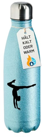 Huuraa Trinkflasche Turnen Gymnastik 500ml Blue Edelstahl Wasserflasche Trinkflasche Geschenkidee
