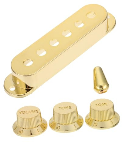 BESTonZON 7 Stück Gitarren Tonabnehmer Humbucker Abdeckungen aus Kunststoff in Gold Rostfrei Schützend Passend für E-gitarre mit 48-52mm Pickup Größe