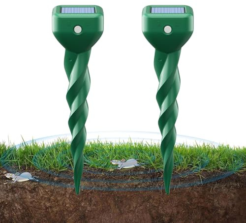 Lot de 6 répulsifs solaires efficaces contre les taupes et les campagnols pour jardin et pelouse, étanchéité IP67, sans fil, répulsif sans produits chimiques, alternative sûre au cadeau anti-taupes