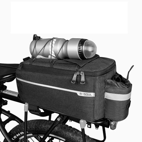 Hosoncovy Bike Rear Rack Bag，Multi-Function Bicycle Rack Carrier Cycling Detachable Tail Seat Trunk Luggage Bag, Shoulder Strap Storage Case (Black)