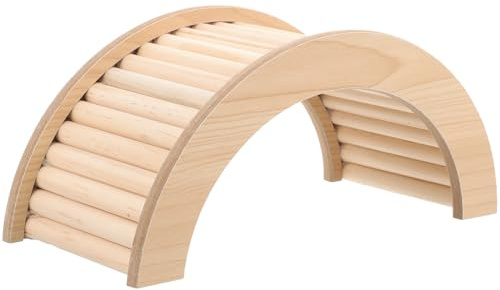 DECHOUS Puente de Madera Juguete Hámster para y Mascotas Pequeñas Superficie Lisa y Fácil de Limpiar, Adecuado para Jaulas y Entrenamiento